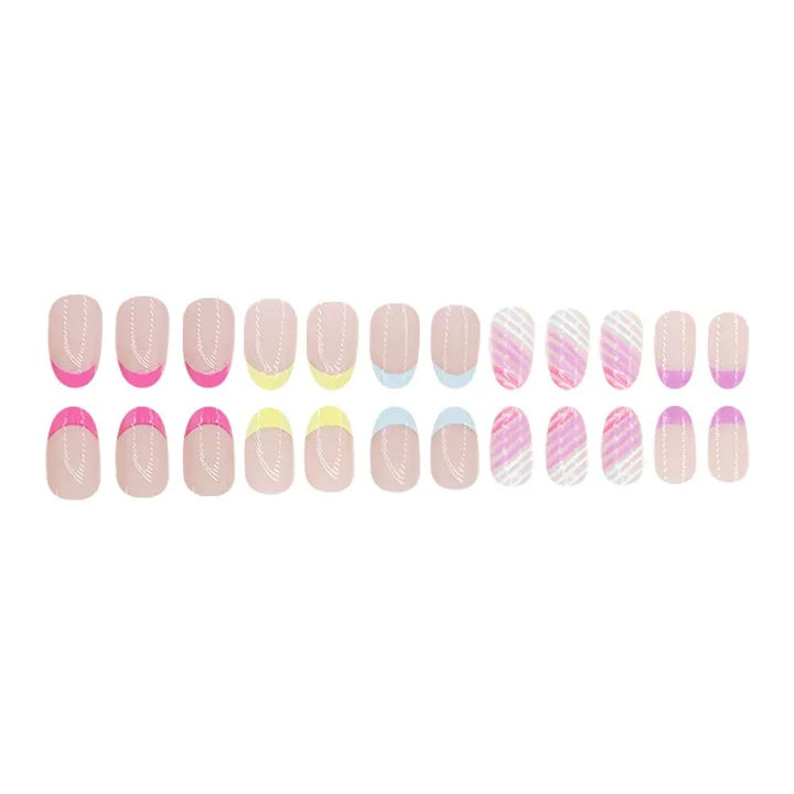 Artificial nail set with colorful neon accents Bowlift