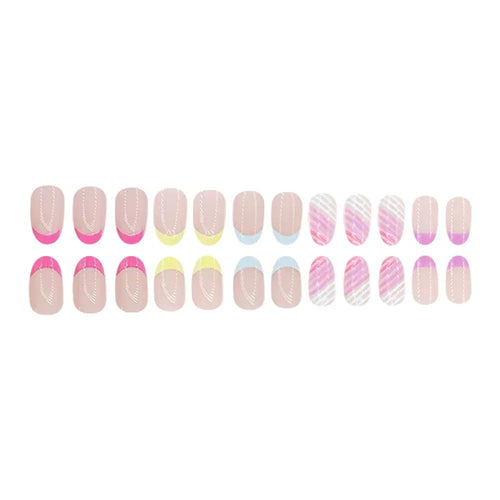 Artificial nail set with colorful neon accents Bowlift
