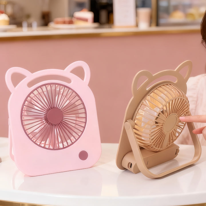 Ladies handheld fan with cute cat design Bowlift