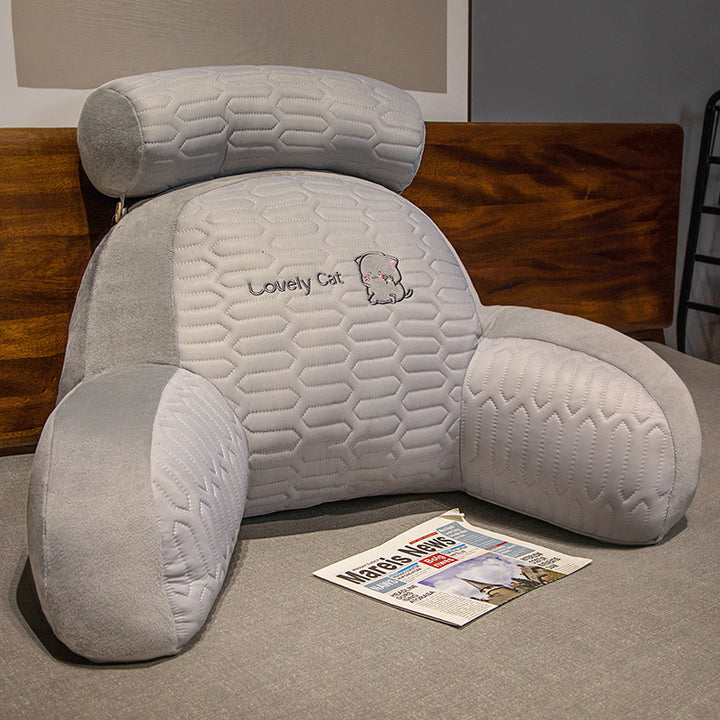 Plush back support pillow with toast design Bowlift