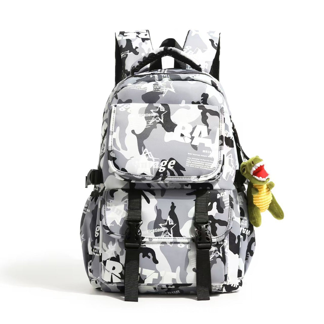 Versatile Camo Patterned Backpack Bowlift