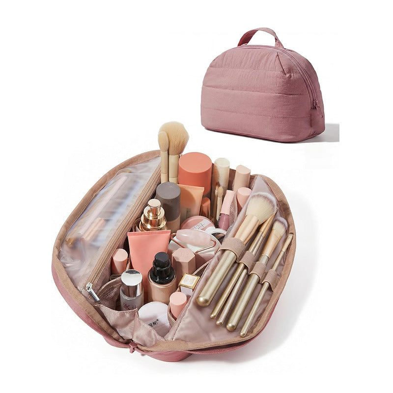 Cosmetic organizer bag with transparent compartments Bowlift