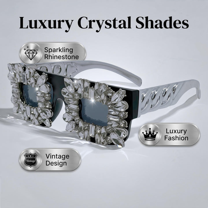 Women's sunglasses in vintage design with sparkling crystal embellishments Bowlift