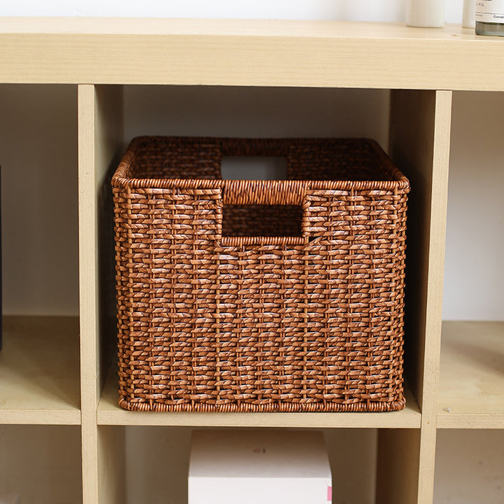 Handwoven Storage Basket with Built-in Handles Bowlift