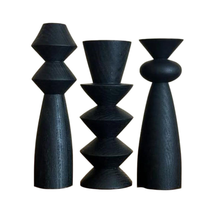 Sculptural Decorative Candle Holder Set