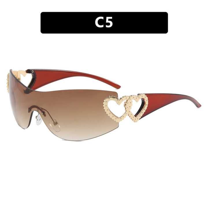 Ladies Fashion Sunglasses with Heart Applications Bowlift
