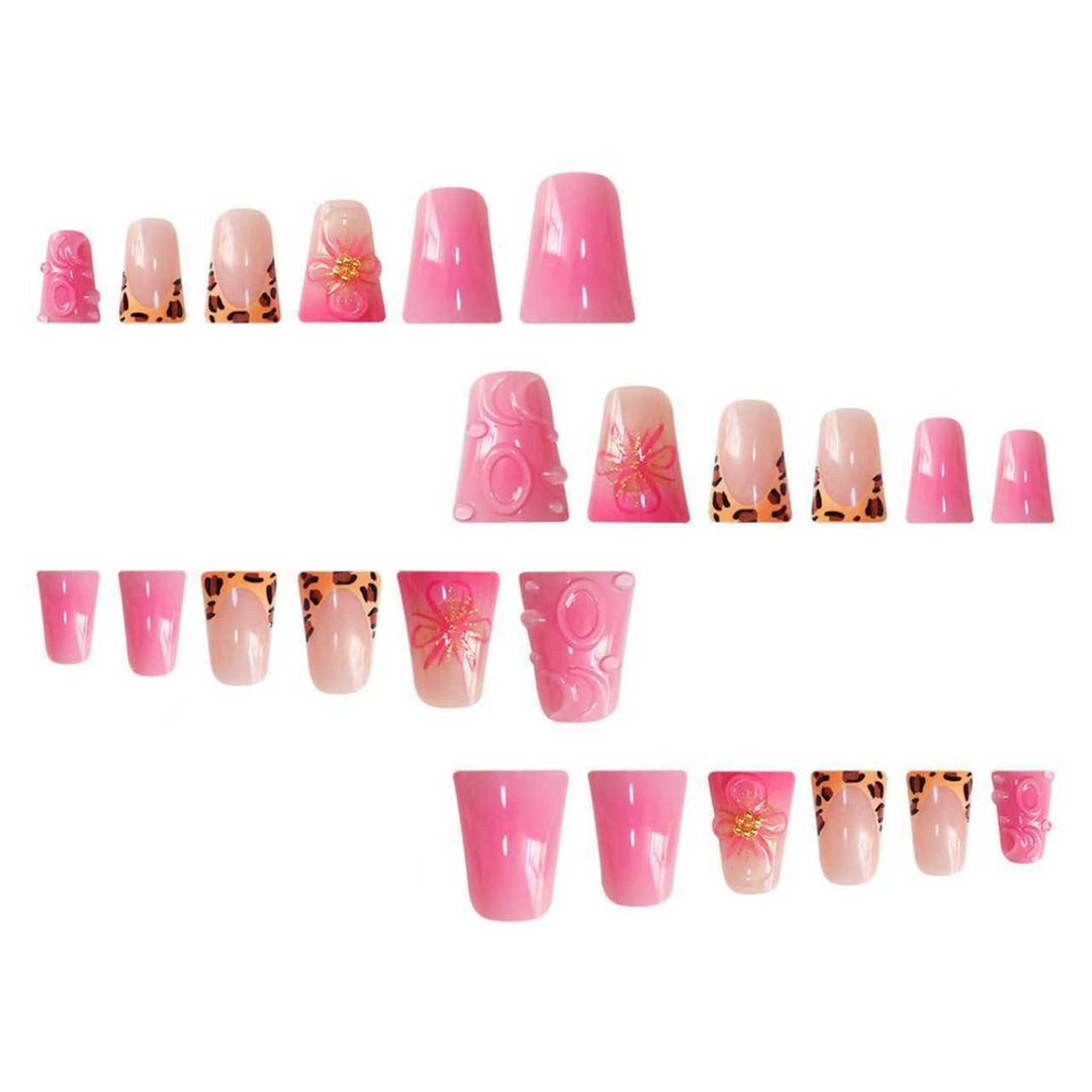 Decorative Press-On Nail Extensions with Floral Accents Bowlift