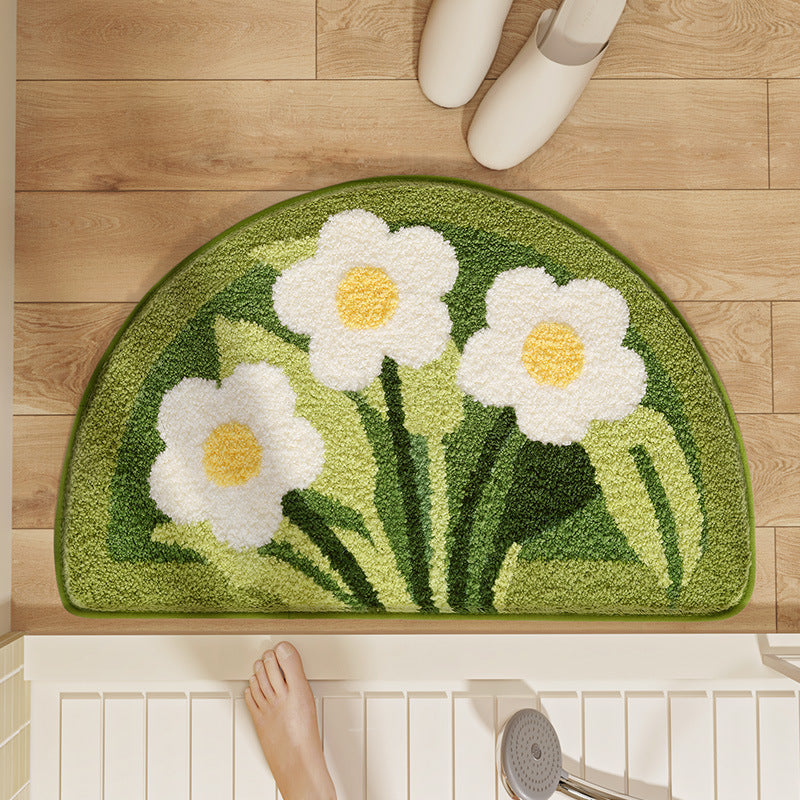 Floral Design Bath Mat Bowlift