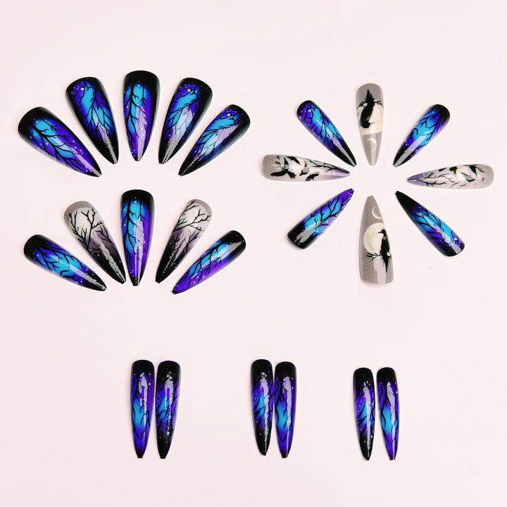 Creative Art Nails in Mystical Night Design Bowlift