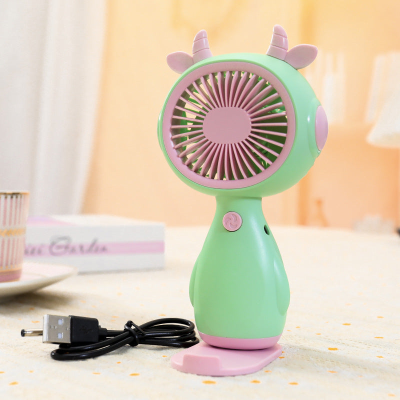 Women Portable Mini Fan with Animal Ears Bowlift
