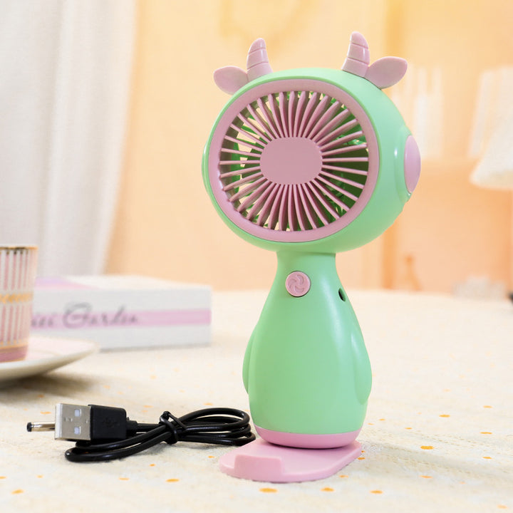 Women Portable Mini Fan with Animal Ears Bowlift
