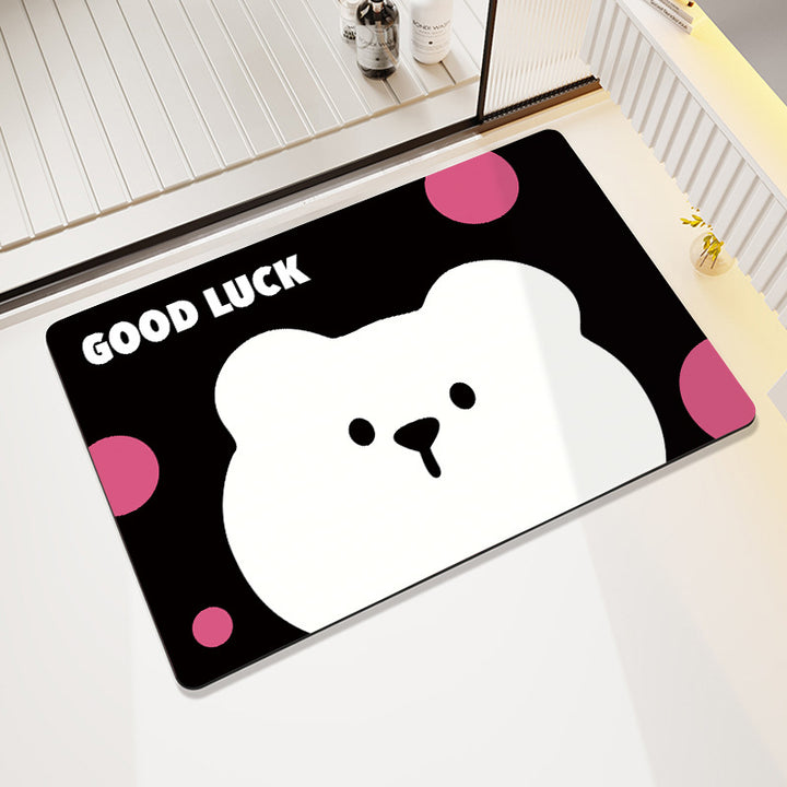 Cartoon Cat-Themed Bath Rug Bowlift