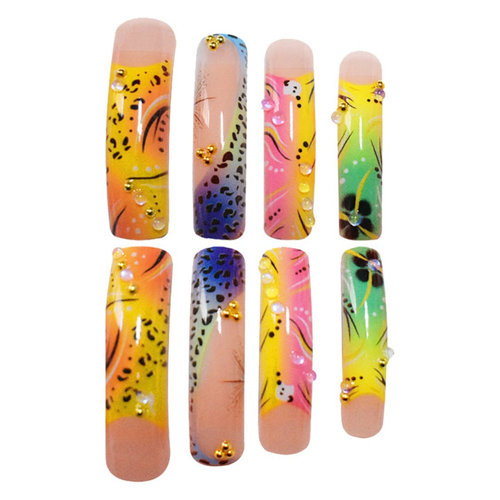 Artistic Long Press-On Nail Art Extensions Bowlift