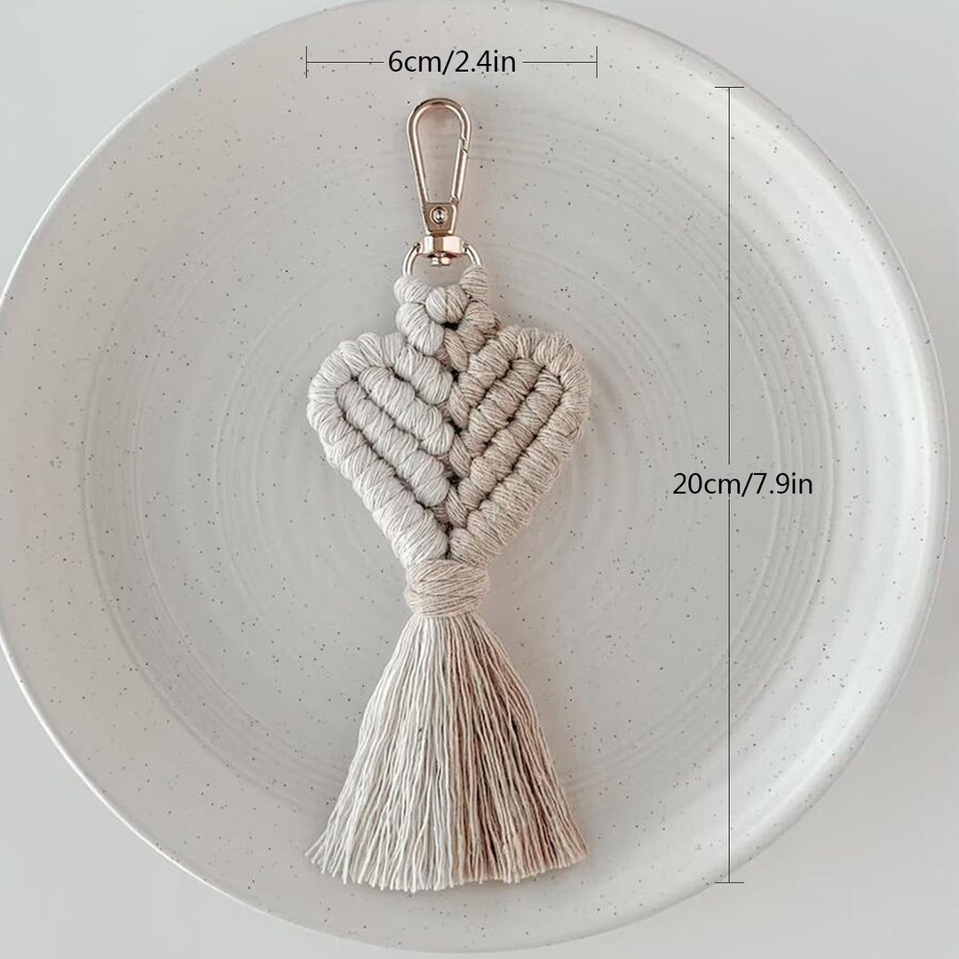 Macrame Heart Keychain Holder Bowlift