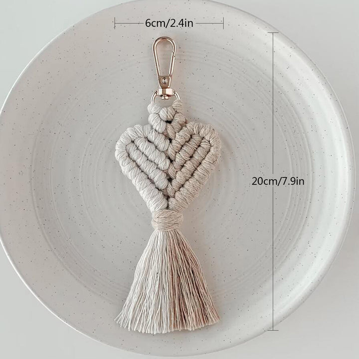 Macrame Heart Keychain Holder Bowlift