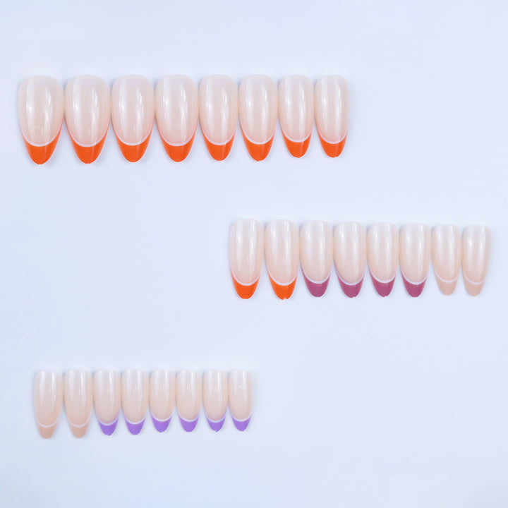 Artificial nails with modern gradient and graphic accents Bowlift