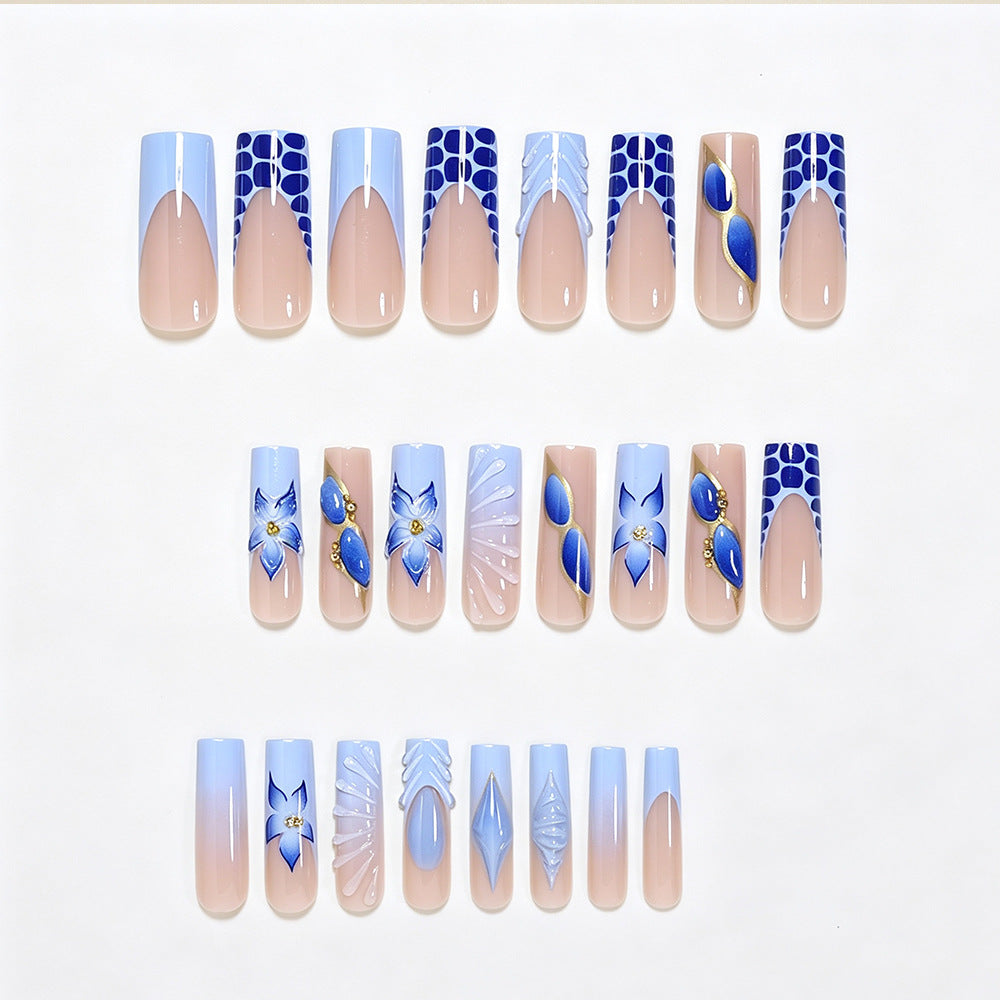 Artistic Long Acrylic Nail Design Bowlift