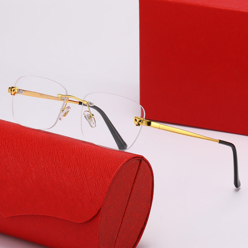 Women’s fashionable half-frame glasses with elegant metal frame Bowlift