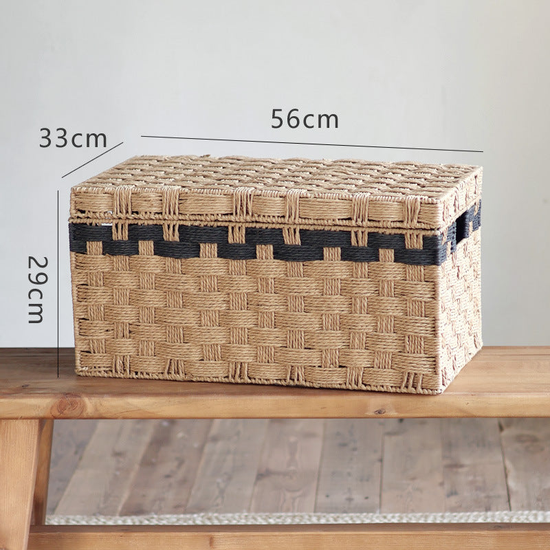 Square storage basket made of natural material Bowlift