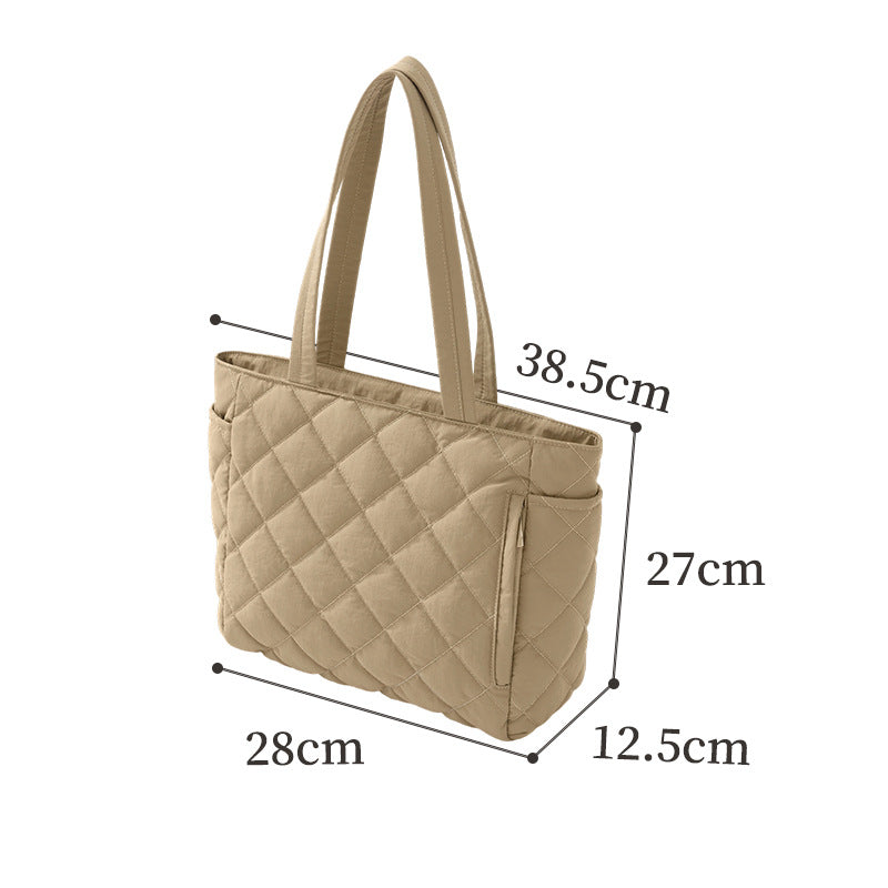 Quilted Multi-Compartment Tote Bag Bowlift