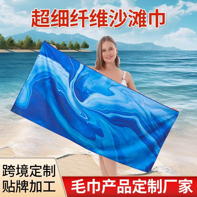 Ladies beach towel with maritime stripe pattern Bowlift
