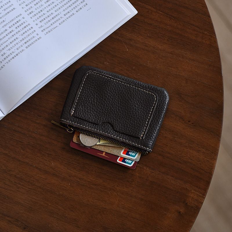 Textured Leather Card Holder Bowlift