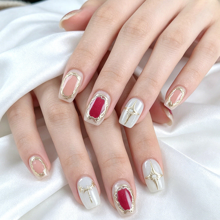 Luxurious Press-On Nail Art Set Bowlift