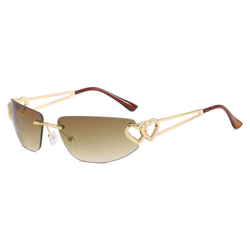 Women's Cat-Eye Sunglasses with Unique Heart Design and Protective UV Filter Bowlift