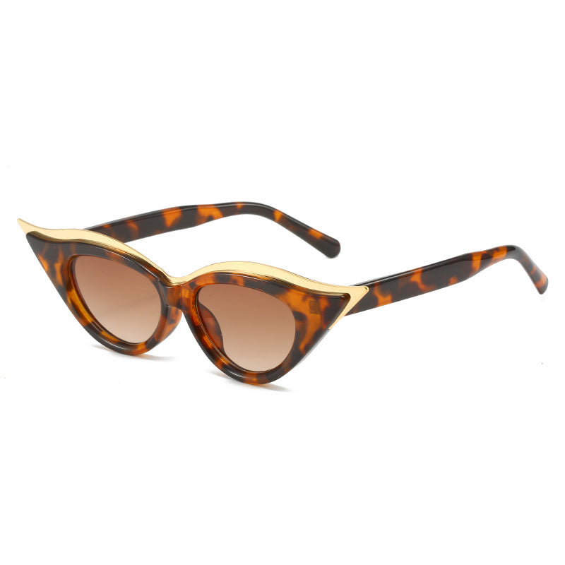 Women's Cat-Eye Sunglasses with Luxurious Metallic Accents Bowlift