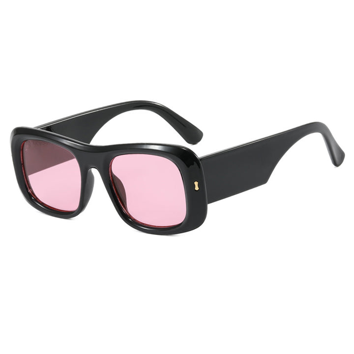 Women's square sunglasses with reflective protective lenses and modern frame construction Bowlift