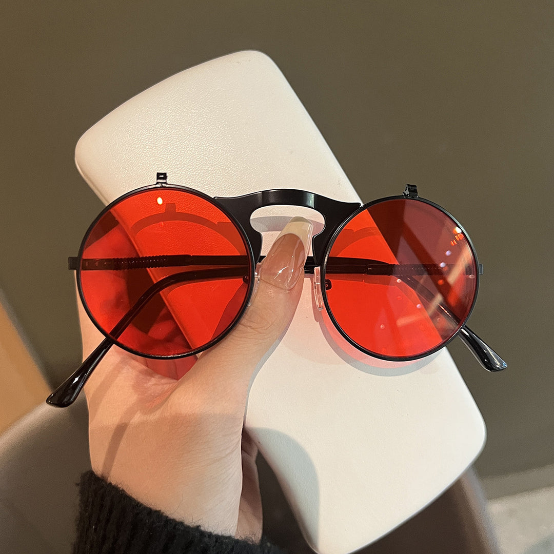 Ladies Round Designer Sunglasses with Innovative Frame Bowlift