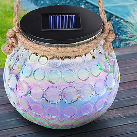 BowLift | Solar Cracked Glass Bottle LED Outdoor Decorative Hanging Light