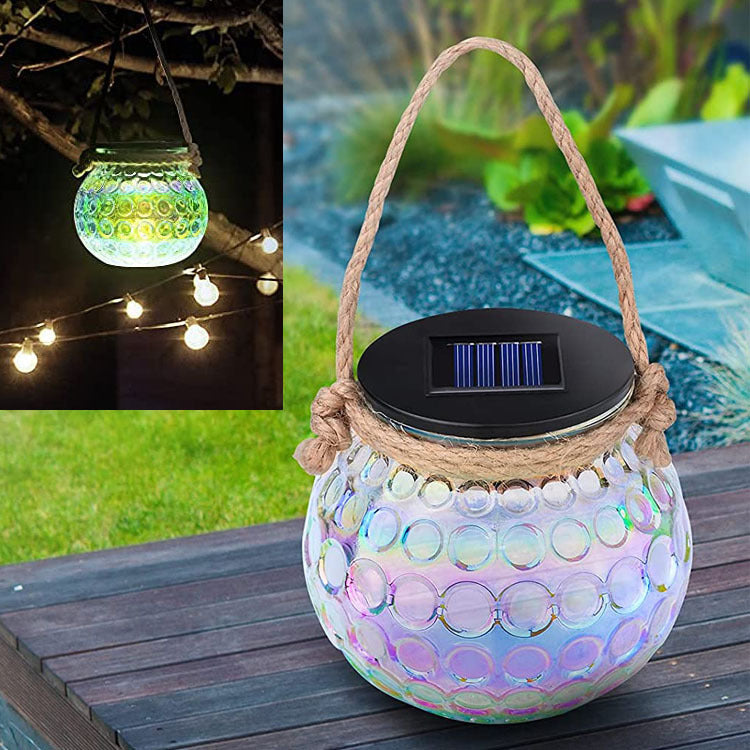 BowLift | Solar Cracked Glass Bottle LED Outdoor Decorative Hanging Light