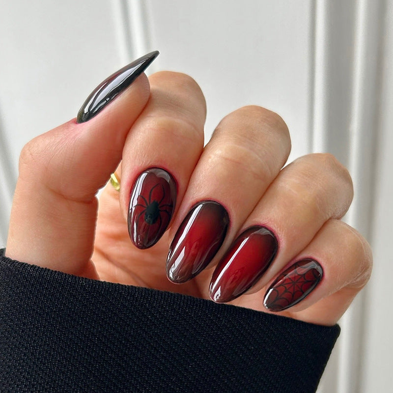 Artistic Spider-Themed Press-On Nails Bowlift