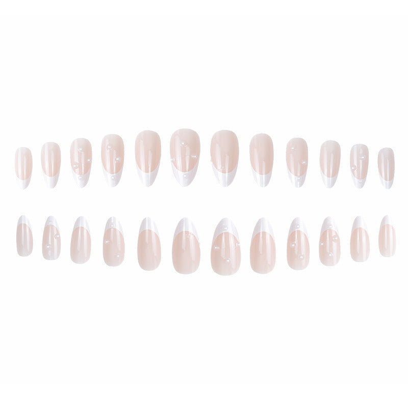 Elegant French Tip Stiletto Press-On Nails Bowlift
