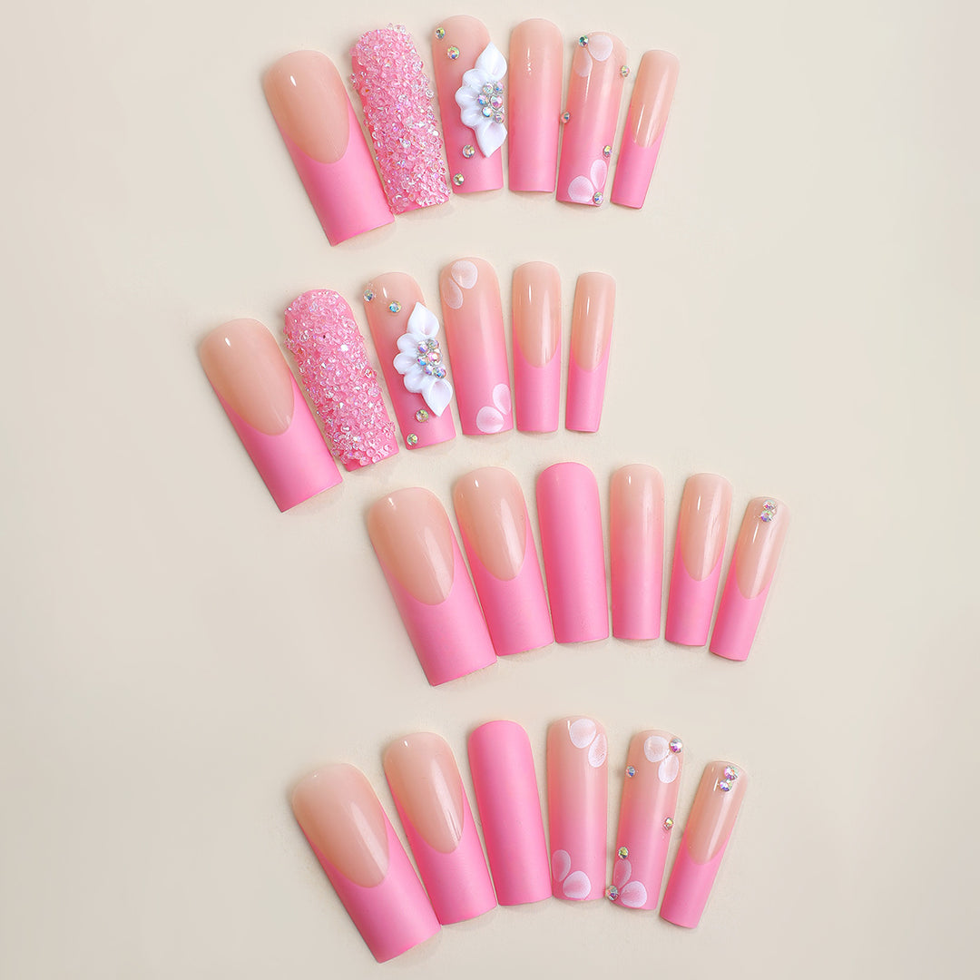 Decorative Press-On Nail Set with Multi-Designs Bowlift