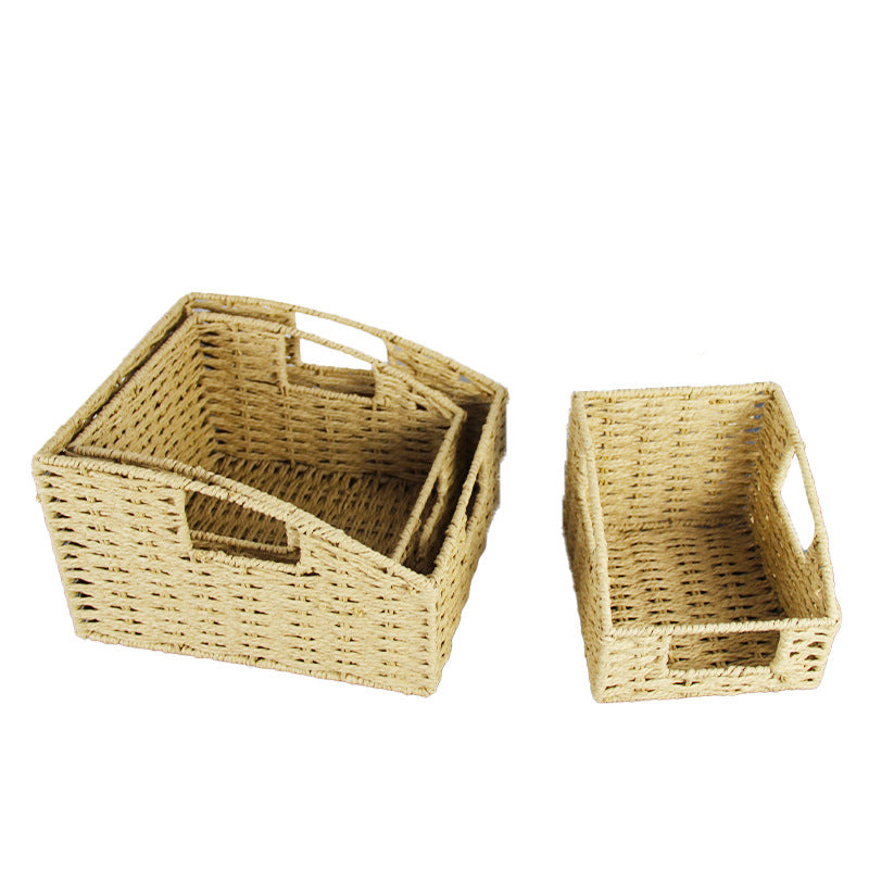Natural Fiber Rectangular Storage Basket Bowlift