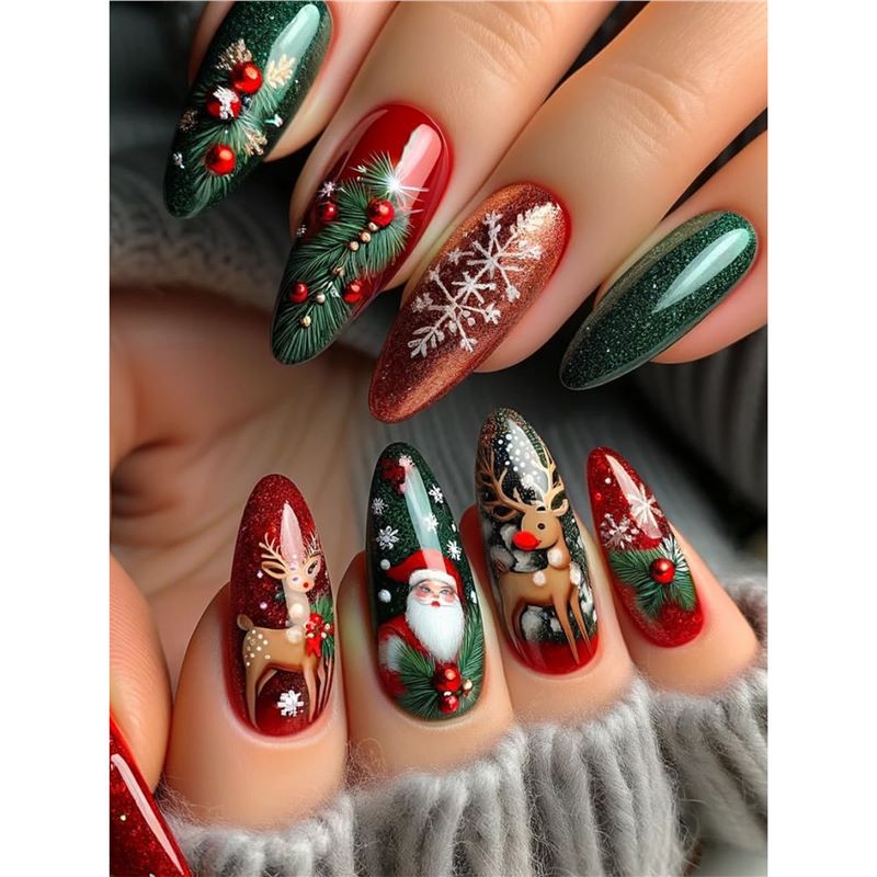 Festive Holiday Nail Art Bowlift