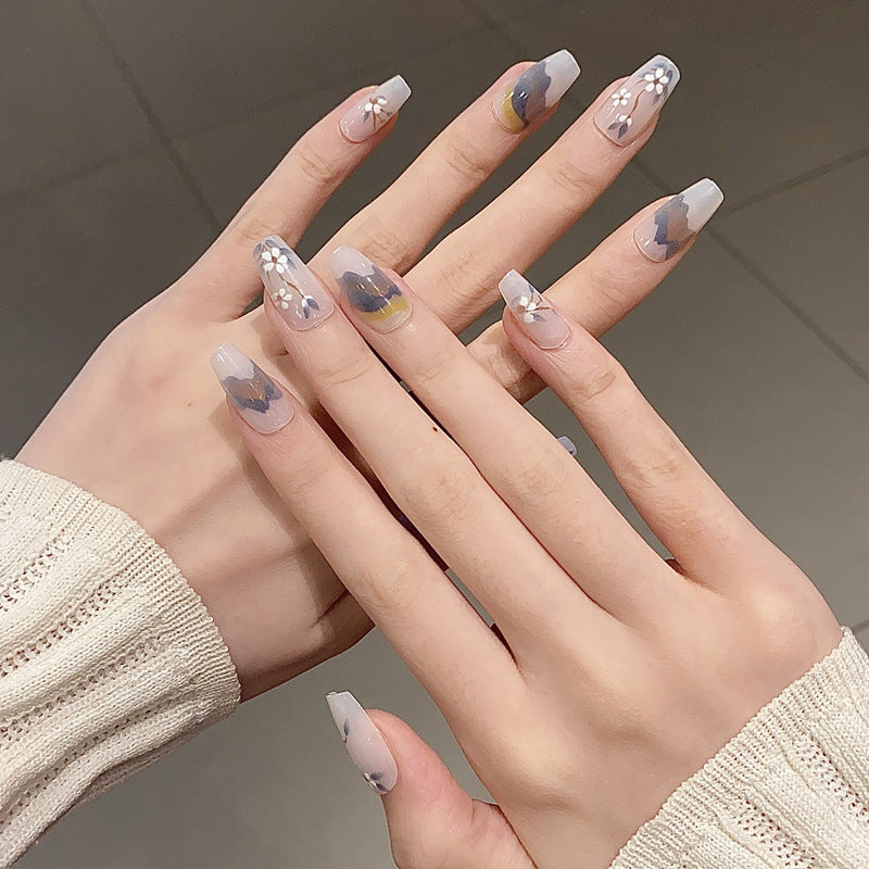 Premium Floral Design Press-On Nails Bowlift