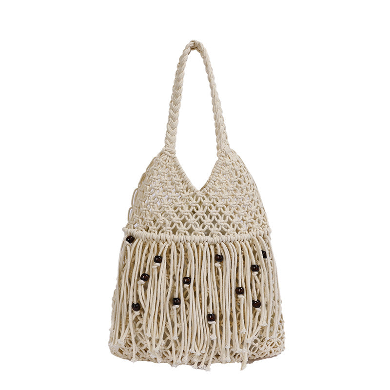 Handcrafted Macrame Bag with Tassels Bowlift