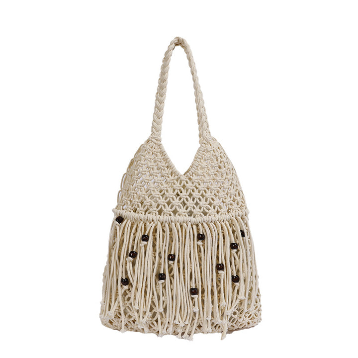 Handcrafted Macrame Bag with Tassels Bowlift