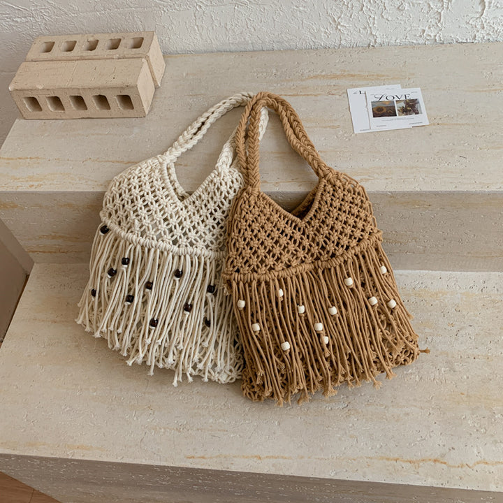 Handcrafted Macrame Bag with Tassels Bowlift