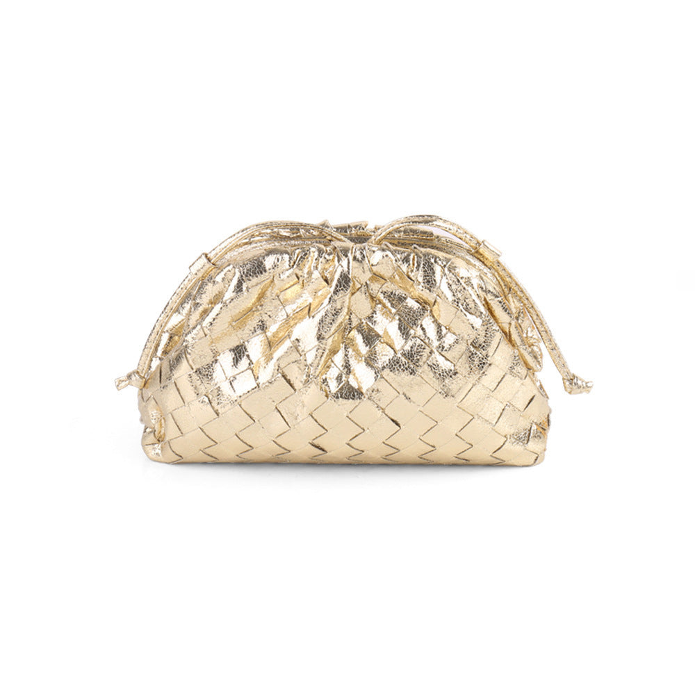 Elegant Woven Leather Bucket Bag Bowlift