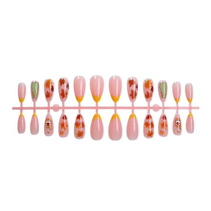 Autumn-Inspired Press-On Nail Art Set Bowlift