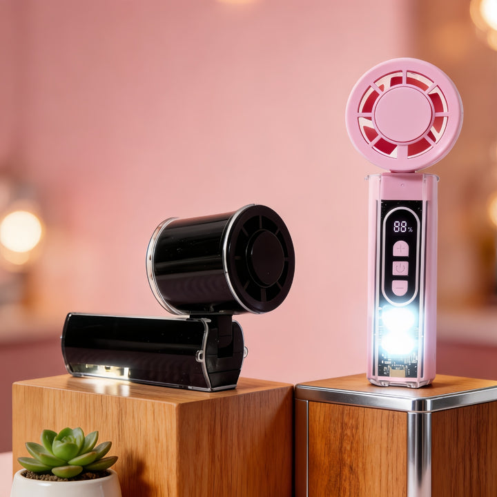 Ladies portable mini fan with LED lighting Bowlift
