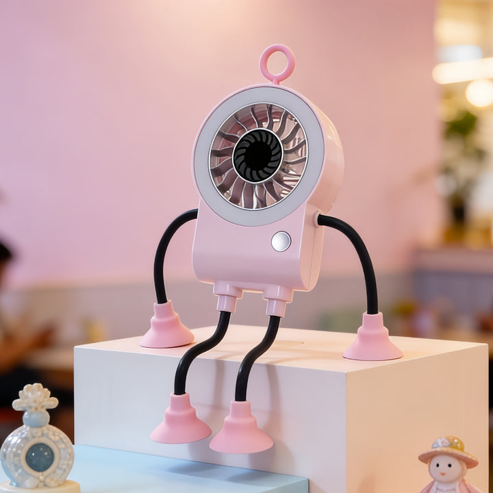 Ladies Creative Table Fan with LED Lighting and Flexible Mounting Bowlift
