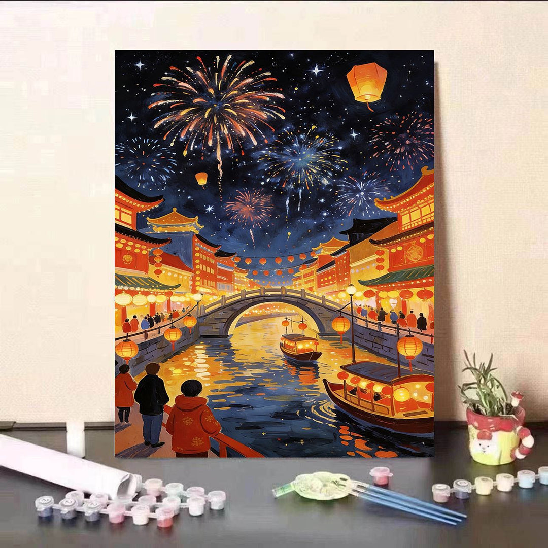 DIY Paint by Numbers Canvas Art Kit Bowlift