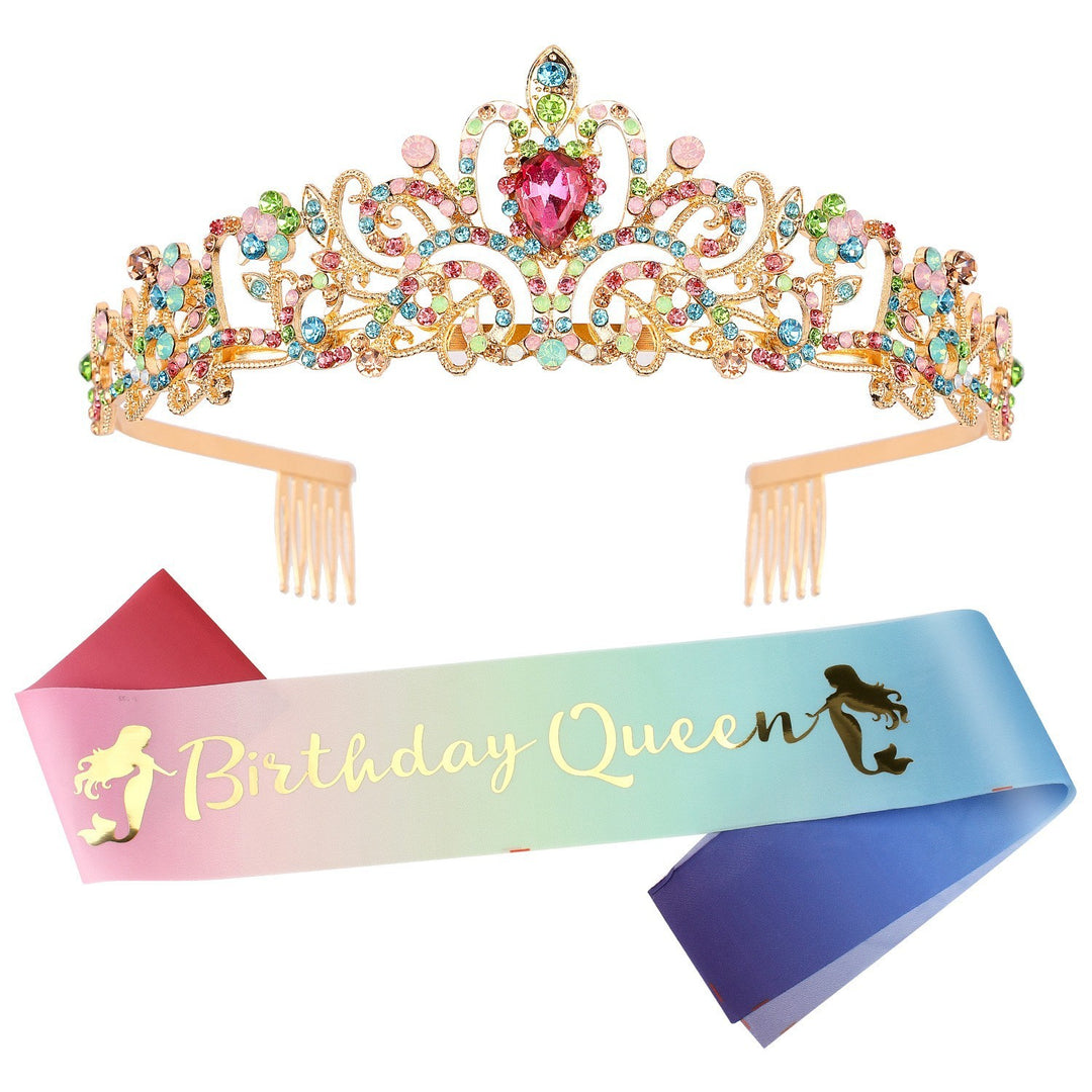 Ladies Glittering Tiara with Sparkling Rhinestones Bowlift
