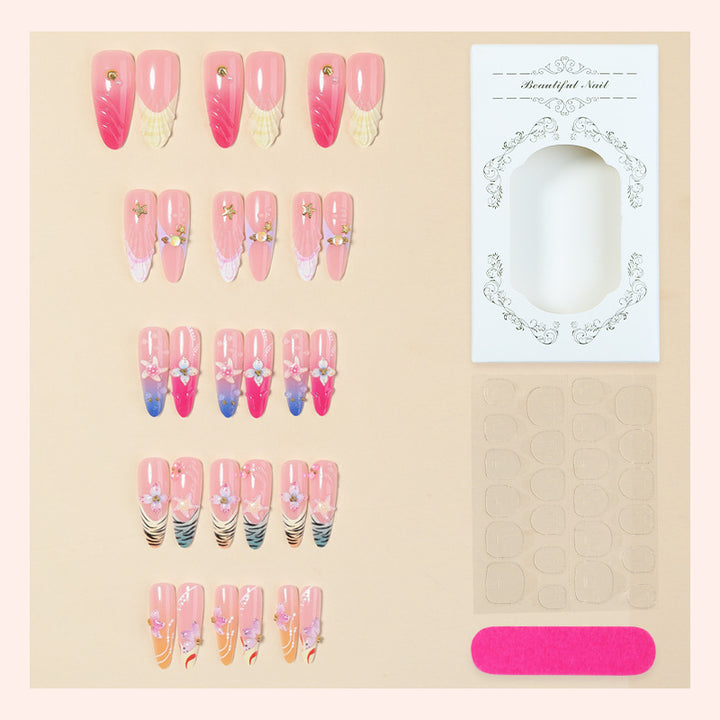Creative nail art set with luxurious floral and glitter accents Bowlift