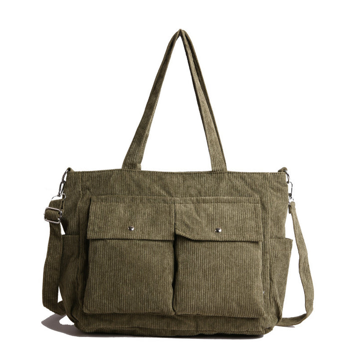 WoSpacious Corduroy Utility Tote Bag Bowlift
